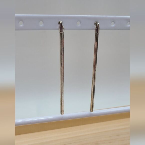 Sterling Silver fine chain earrings - Picture 2 of 4